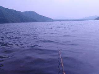 西湖での陸釣りは初めて